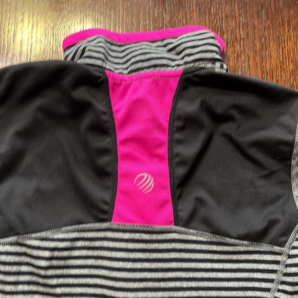 LOT C9 Champion & MPG Long Sleeve 1/4 Zip Top Gray w/Lime Pink w/Stripes S & SP - Picture 8 of 13